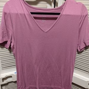 A New Day pink v neck soft shirt size large